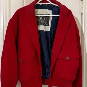 Men's Vintage Red Bomber Jacket